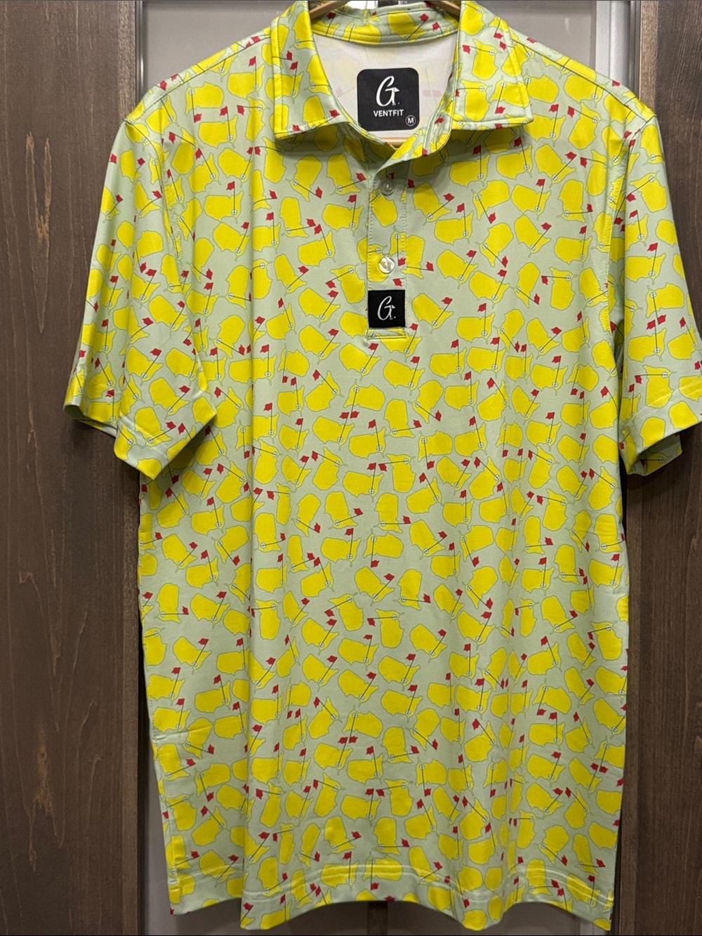 Augusta Tournament Masters Golf Novelty Polo Shirt Stretch Gerbera Prints